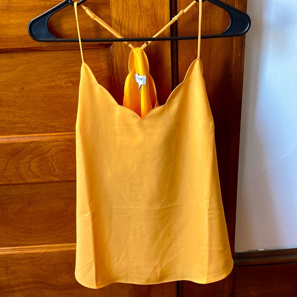 J crew scalloped camisole.golden color